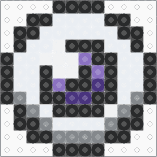 purple eyeball - black,white,gray