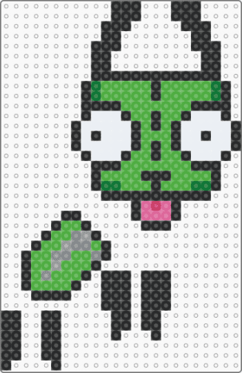 Dangly gir keychain :0 - black,green