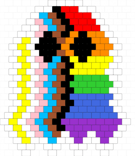 Progress Ghostie - white,red,yellow,blue,colorful,pride