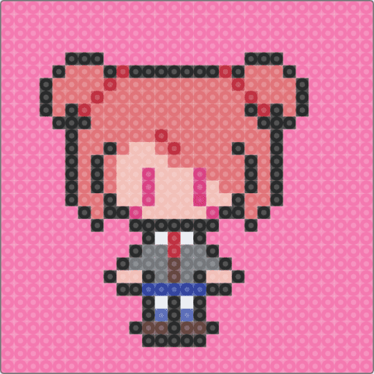 Natsuki from ddlc - colorful, cute, doki doki literature club, pink, red