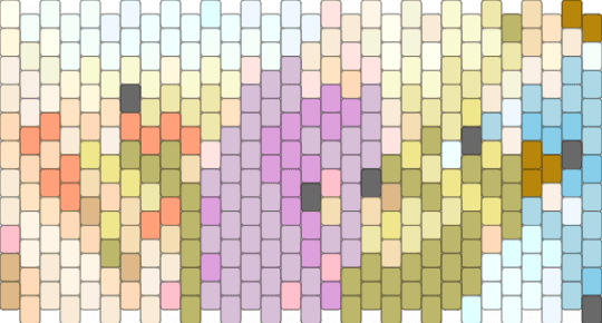 worm tea party - yellow,beige,pink