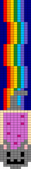 Nyan cat tie (ladder stitch) - purple,gray,pink