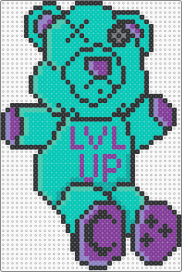 Lvl teddy3 - level up,teddy bear,edm,dj,music,teal