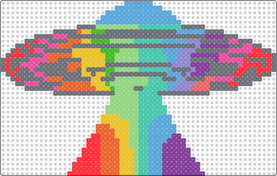 Levity ship - gray,light blue,green,pink