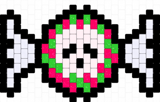 poison candy kandi charm >:D - white,red,green