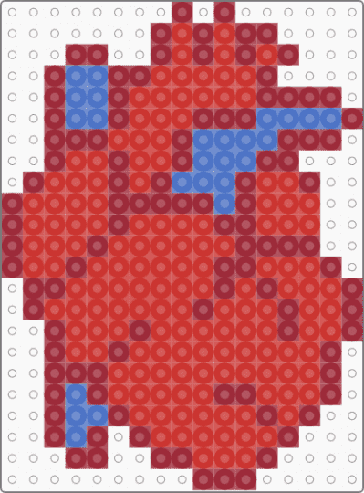 human heart perler for cotd - red,cotdhearts