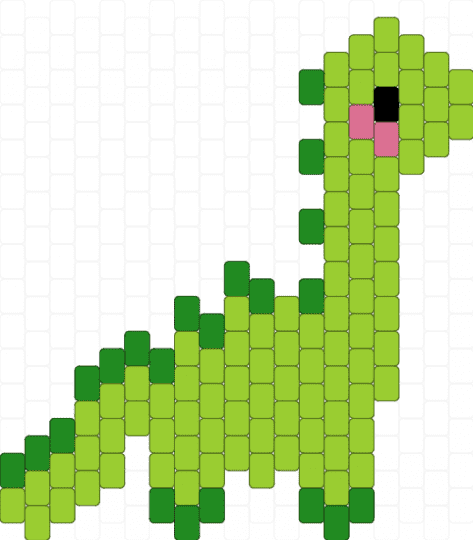 dinosaur peyote stitch :33 - green