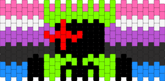 1x1x1x1 cuff - green,pink