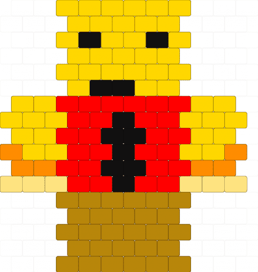 Flame guy HWWHP charm - yellow,gold