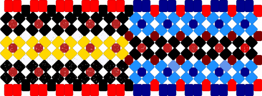 Alastor and Vox dual x cuff! Hazbin Hotel - red,purple,light blue,hazbin hotel,vox,alastor,blue,black,x cuff,helluva boss