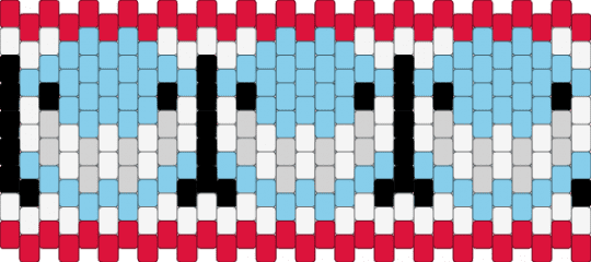caine/bubble inspired multistich cuff - light blue,red