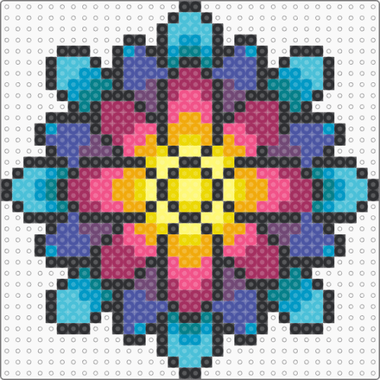 Rainbow Mandala - pink,light blue,purple