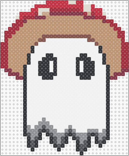 mushroom ghost - white,red,beige