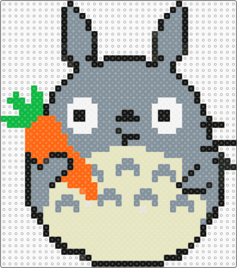Totoro Carrot - gray,beige,totoro,carrot