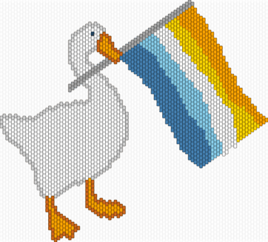 Aroace duckkkk!!! - white,orange,blue,duck,pride,flag