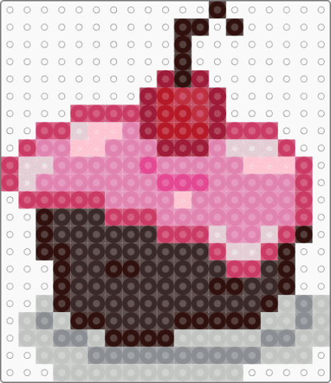 Cake on plate - pink,brown