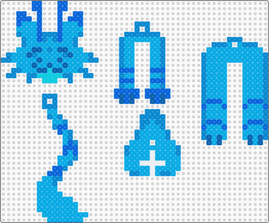blue gnarpy dangle! - blue,light blue,regretevator,gnarpy,video game,roblox,cat,cute