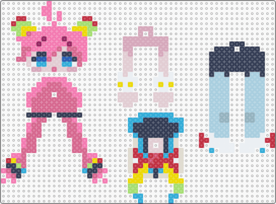 rana dangle! - pink,light blue,purple,rana,miku,hatsune miku,vocaloid,singer,music,anime,kawaii