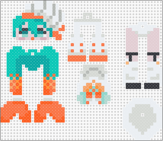 shrimp snow miku dangle! - white,orange,teal,miku,hatsune miku,vocaloid,cute,kawaii,anime,keychain,teto