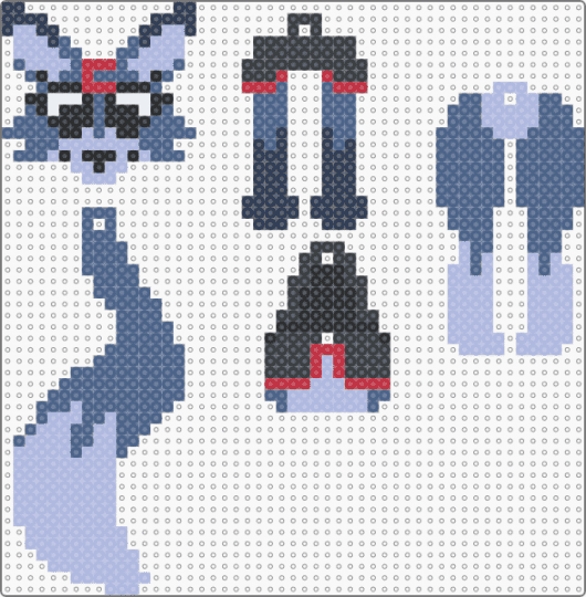 eclipse dangle! - blue,pink,eclipse,dandys world,roblox,keychain,charm,wolf,furry,fursona