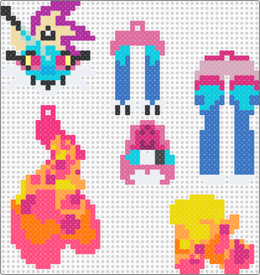 beelzebub (queen bee outfit 3) dangle! - pink,blue,orange,red,beelzebub,queen bee,helluva boss,helluva,hazbin hotel,hazbin,sin,keychain