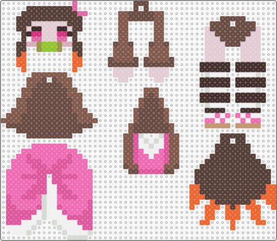 nezuko kamado dangle! - brown,pink,tan,nezuko,nezuko kamado,demon slayer,anime,kawaii,charm,keychain,tanjiro
