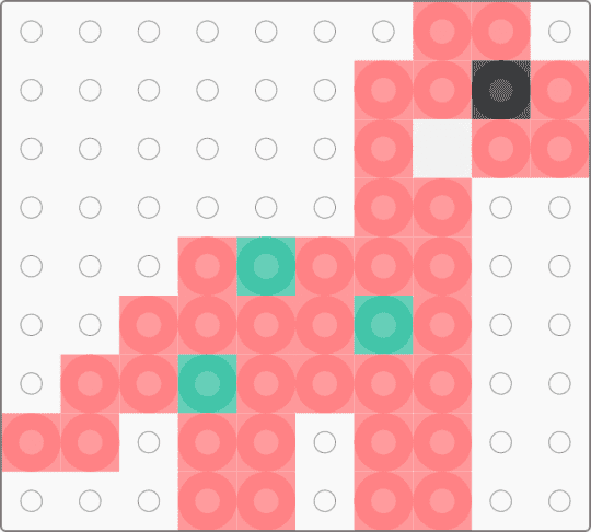 pink dino - red