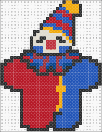 that one pony bead clown but with perler (: - blue,red