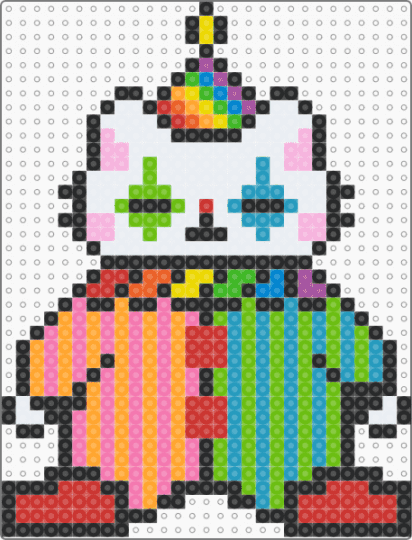 Rainbow Cat Clown - pink,green,red,colorful,cat,clown