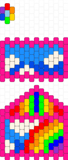 Small Kandi Rainbow Wallet - pink,light blue