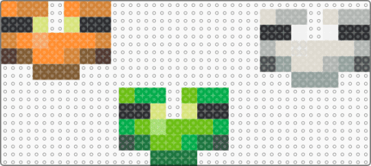 Minecraft Frogs - orange,green,beige,minecraft