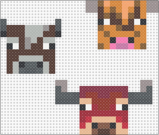 Minecraft Cows - brown,gray,beige,orange,minecraft
