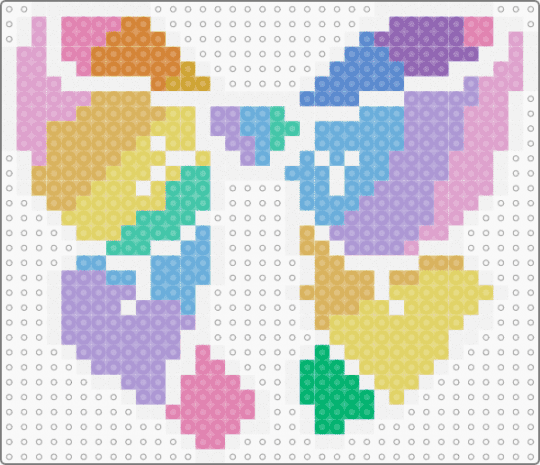 Pastel Rainbow Ribbon - White Outline - pink,orange,yellow,bow,ribbon,rainbow,kawaii