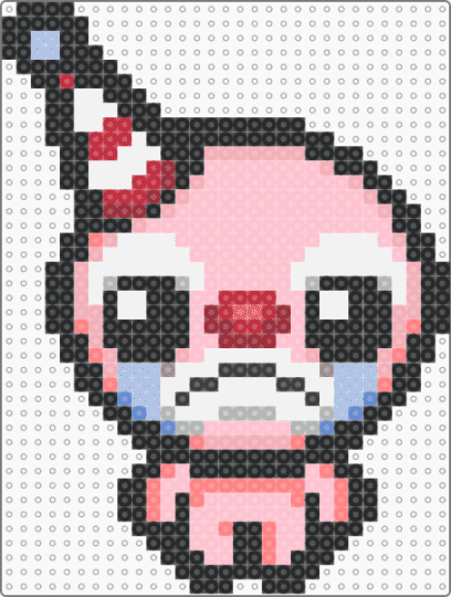 Bozo Isaac - black,red,beige,pink,tboi,the binding of isaac,clown,video games