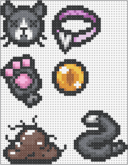 The Binding of Isaac Guppy Items - black,gray,purple,tan,colorful,tboi,the binding of isaac,guppy,animal,cat,video games
