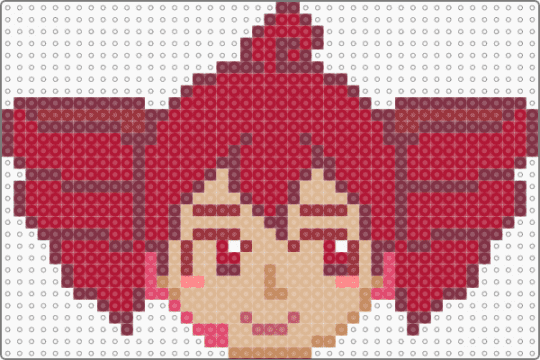 Simple Teto Perler - red,brown,kasane teto,vocaloid,utau,synth v,anime,music,teto,kawaii