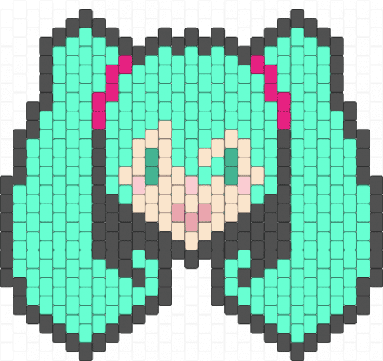 Large Miku Charm - anime, charm, cotdanime, gray, hatsune miku, miku, music, teal, vocaloid