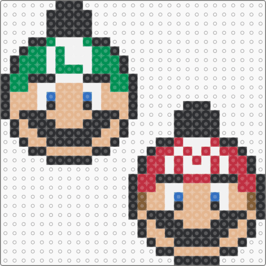 Christmas Ornament Mario Luigi - black,red,beige,green,christmas,ornament,mario,luigi