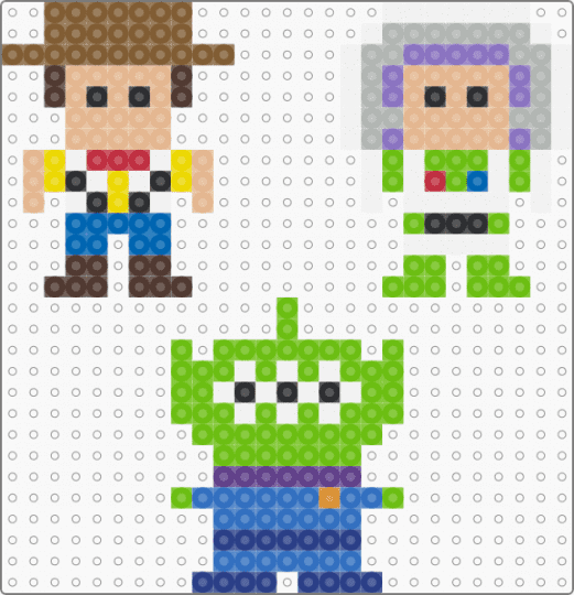Toy Story: Buzz Lightyear, Woody, Alien - tan,beige,blue,green,toy story,buzz,lightyear,woody,alien,cowboy,spaceman