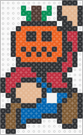 Pumpkin Mario - black,red,blue,orange,colorful,pumpkin,mario,halloween