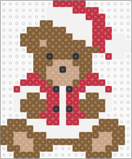Christmas Teddy Bear - tan,christmas,teddy bear,santa hat,holidays