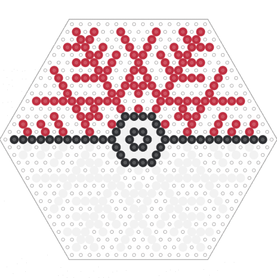 Snowflake Pokeball 2 - pokeball, pokemon, red, snow, snowflake, white, winter