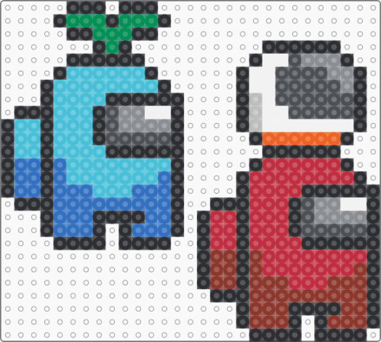 Among Us Crewmates 3 - red,gray,blue,light blue,among,us,crewmate,sprout,astronaut,space,helmet,plant