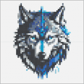 small wolf - wolf,animal,tundra,minimalist,expressive,serene,cool tones,blue,gray,white
