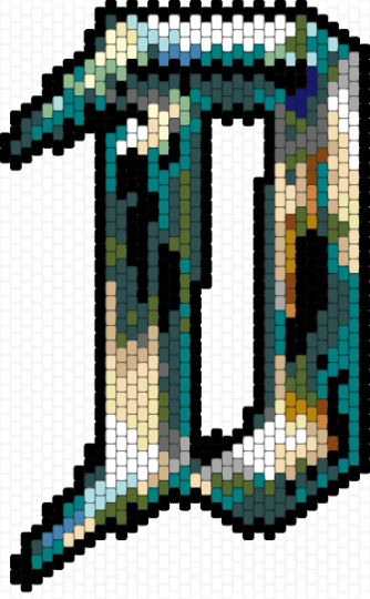 DMC 5 D Rank - gray,gold,teal,beige