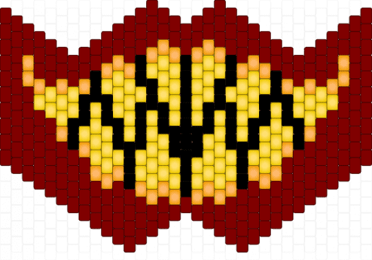 Glowing teeth - brown, grin, mask, monster, red, teeth, yellow