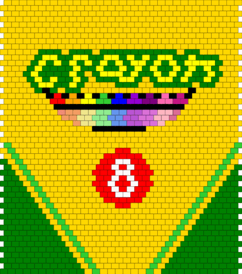 Crayon bag panel - yellow,green