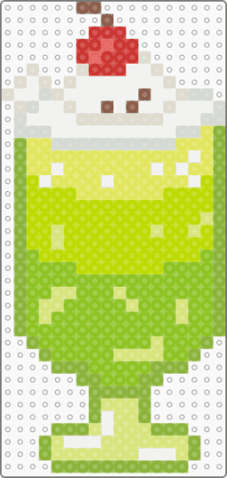 Cream soda with small whipped seal! - green,yellow,soda,cream,seal,drink,cute,white