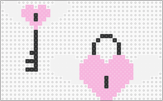 Heart lock and key with wings - pink,white