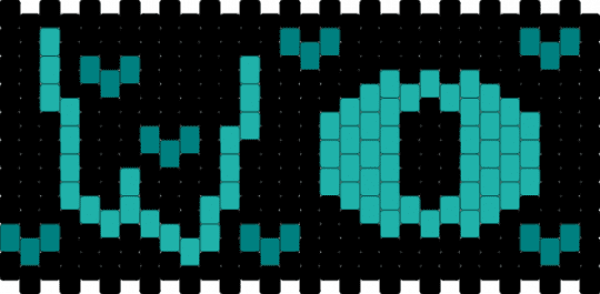 Nightmare Sans Peyote Bag / Cuff Pattern - black,teal